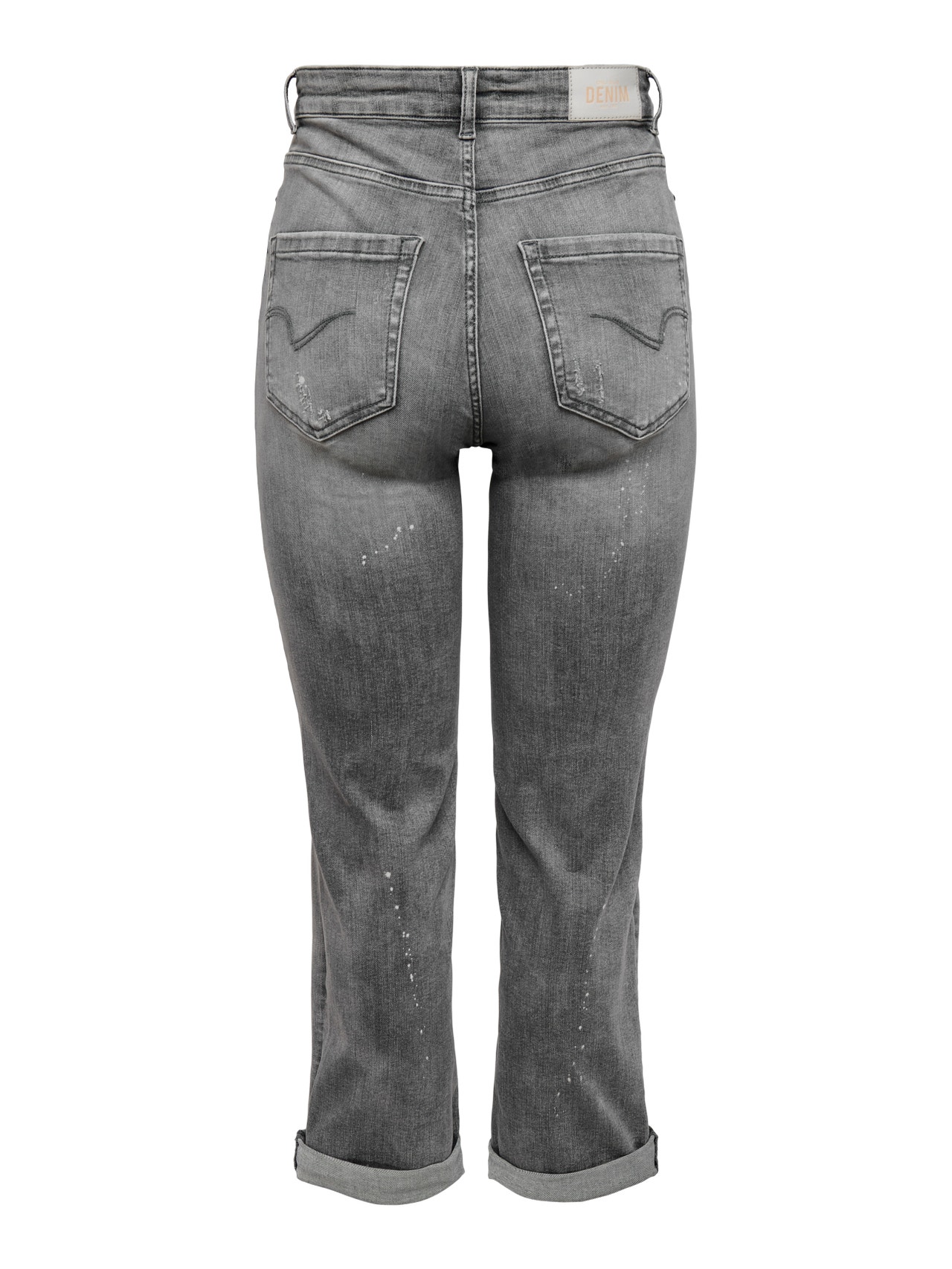 ONLY Gerade geschnitten Hohe Taille Petite Jeans -Grey Denim - 15276613