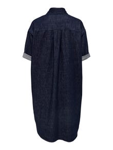 ONLY Överdimensionerad passform Skjortkrage Tall Skjorta -Dark Blue Denim - 15276659