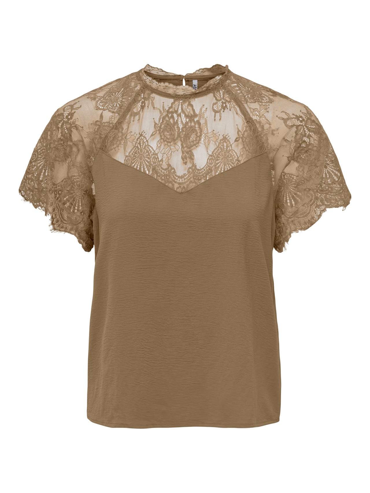 ONLY Lace detail Top -Toasted Coconut - 15276919