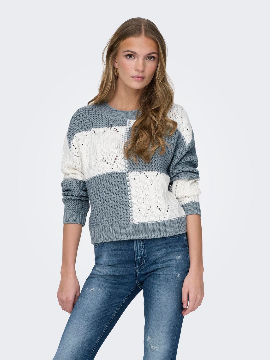 ONLY Knit Fit Round Neck Pullover -Abyss - 15276930
