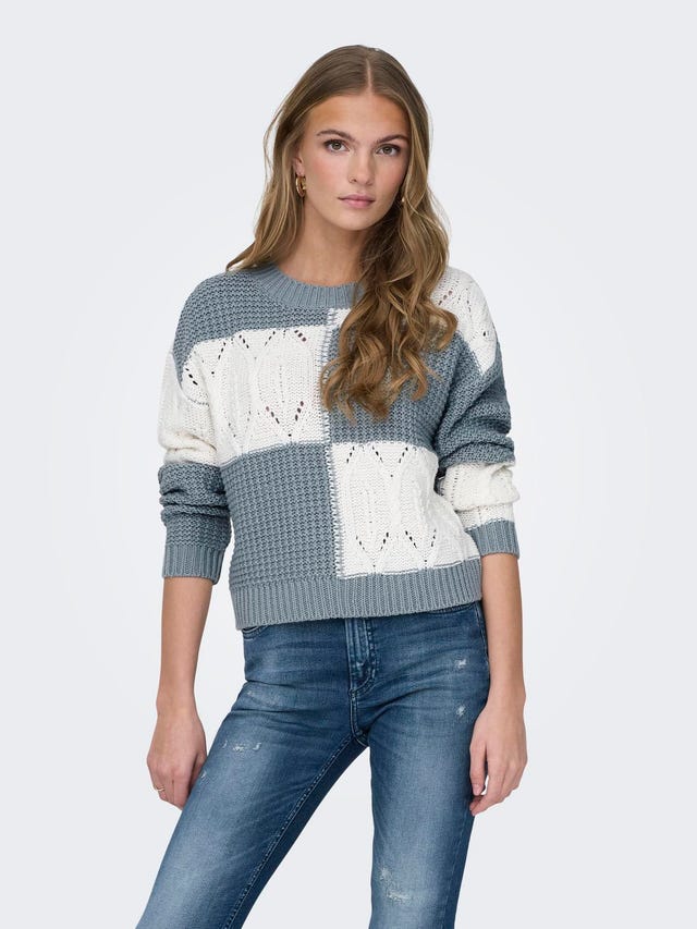 ONLY O-neck knitted pullover - 15276930