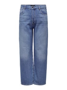 ONLY Jeans Wide Leg Fit Taille haute -Medium Blue Denim - 15277035
