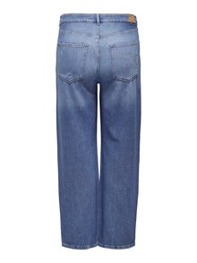 ONLY Weiter Beinschnitt Hohe Taille Jeans -Medium Blue Denim - 15277035