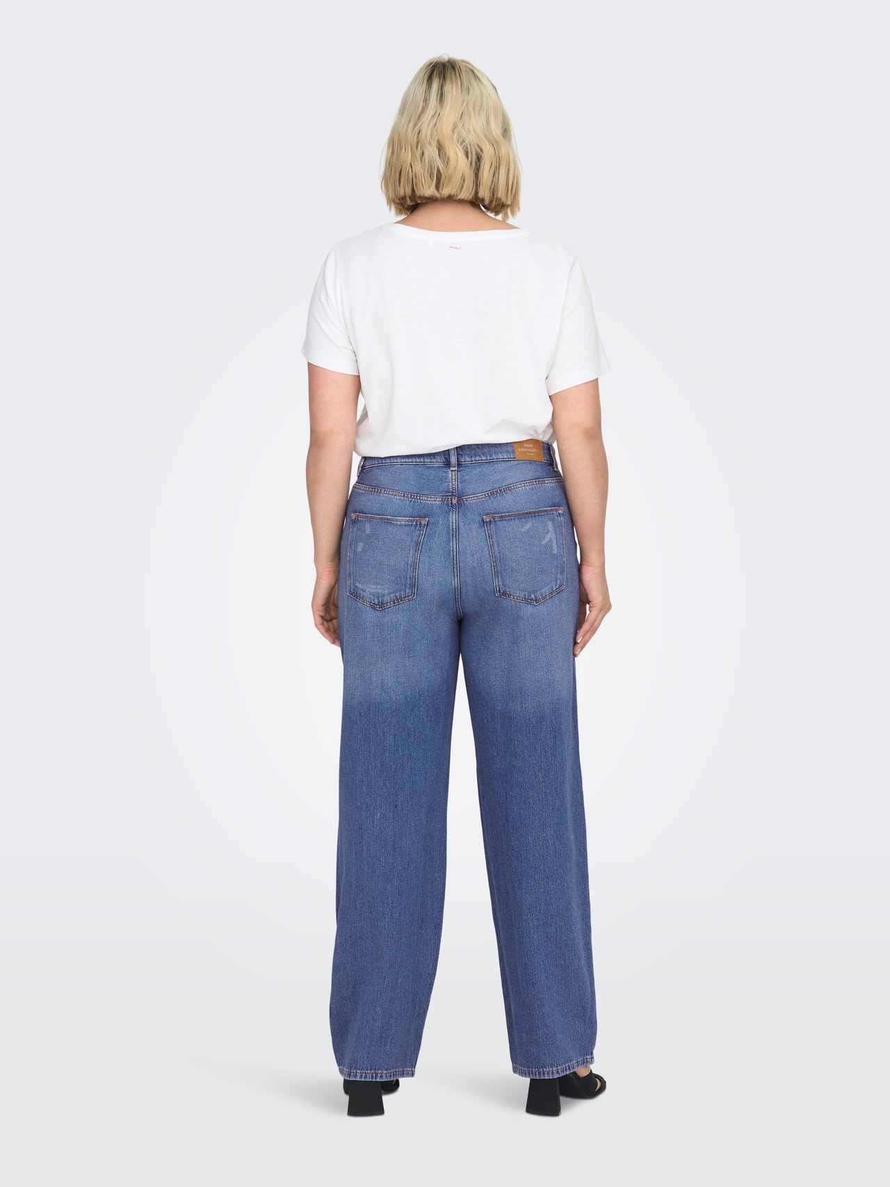 ONLY Jeans Wide Leg Fit Taille haute -Medium Blue Denim - 15277035