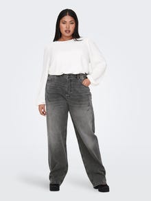 ONLY Jeans Wide Leg Fit Taille haute -Washed Black - 15277041