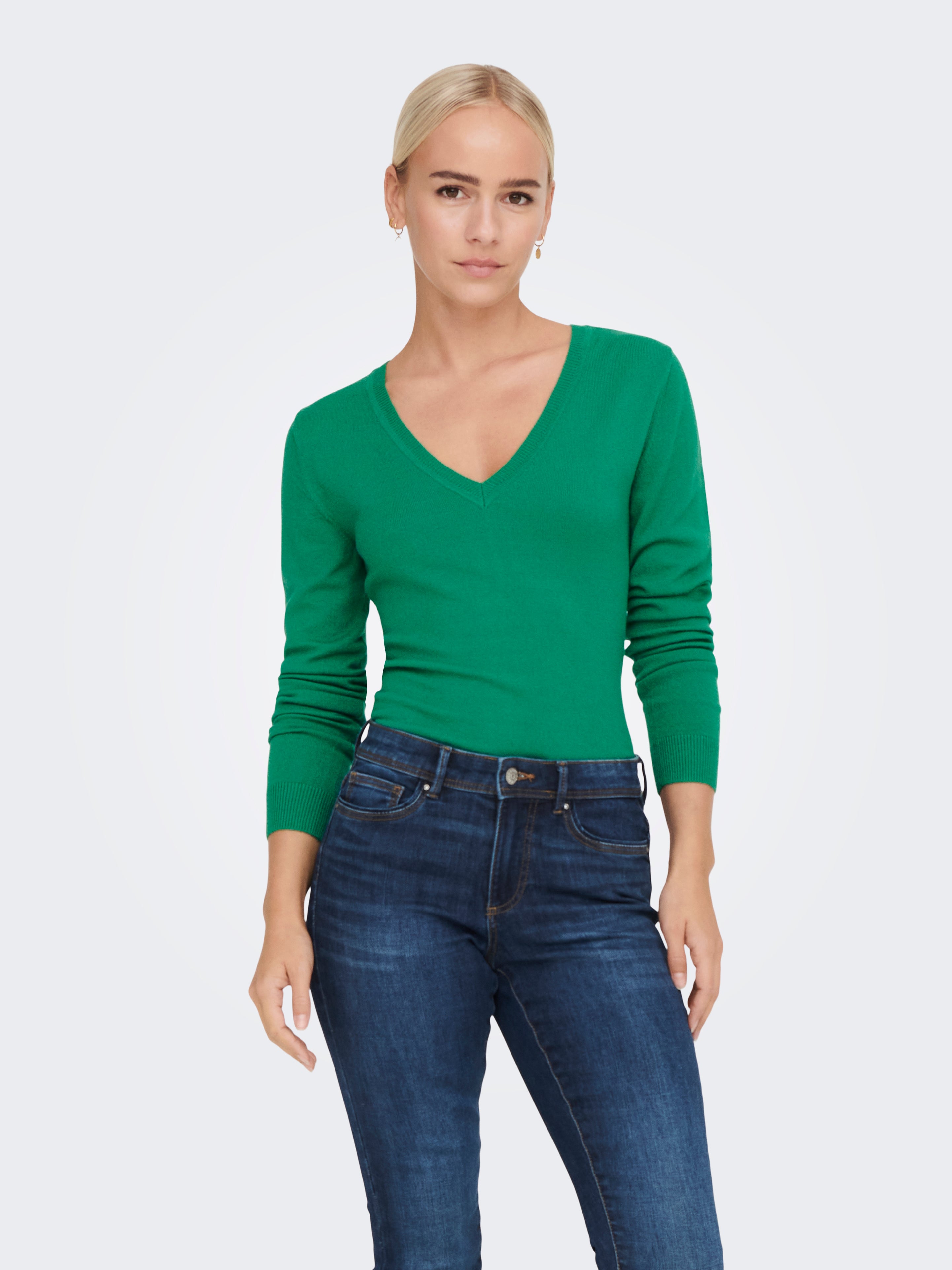 Turquoise v neck on sale sweater