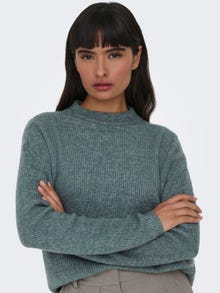 ONLY High neck knitted pullover -Balsam Green - 15277080