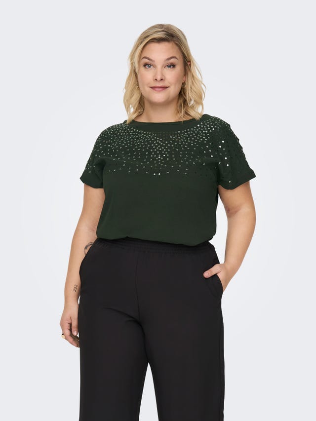 ONLY Curvy glitter detail top - 15277095