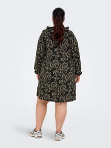 ONLY Curvy hoodie kjole -Black - 15277222