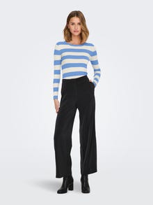 ONLY Eriti kõrge vöökohaga lõige Ümmargune kaelus Pullover -Provence - 15277223