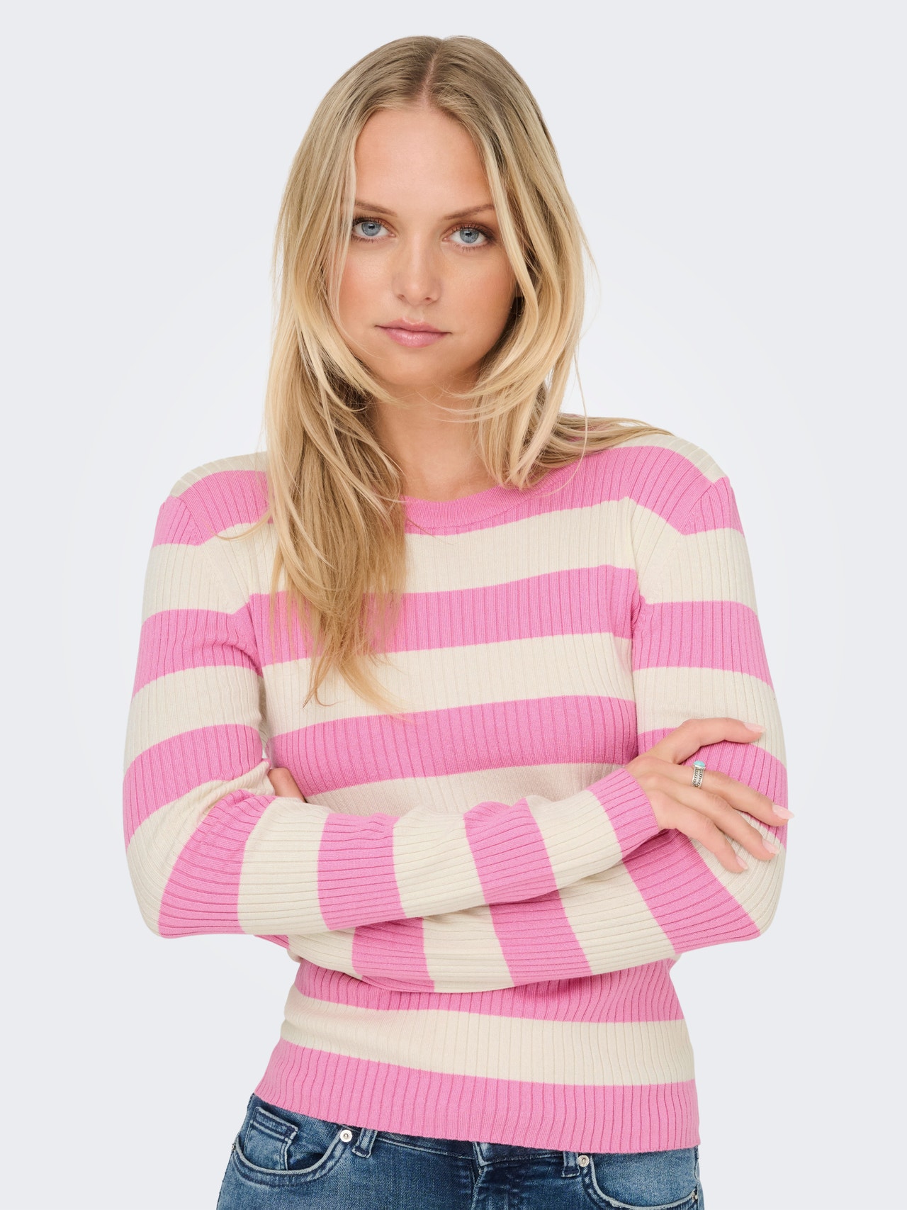 ONLY Ribu fit O-kakls Pulovers -Cyclamen - 15277223