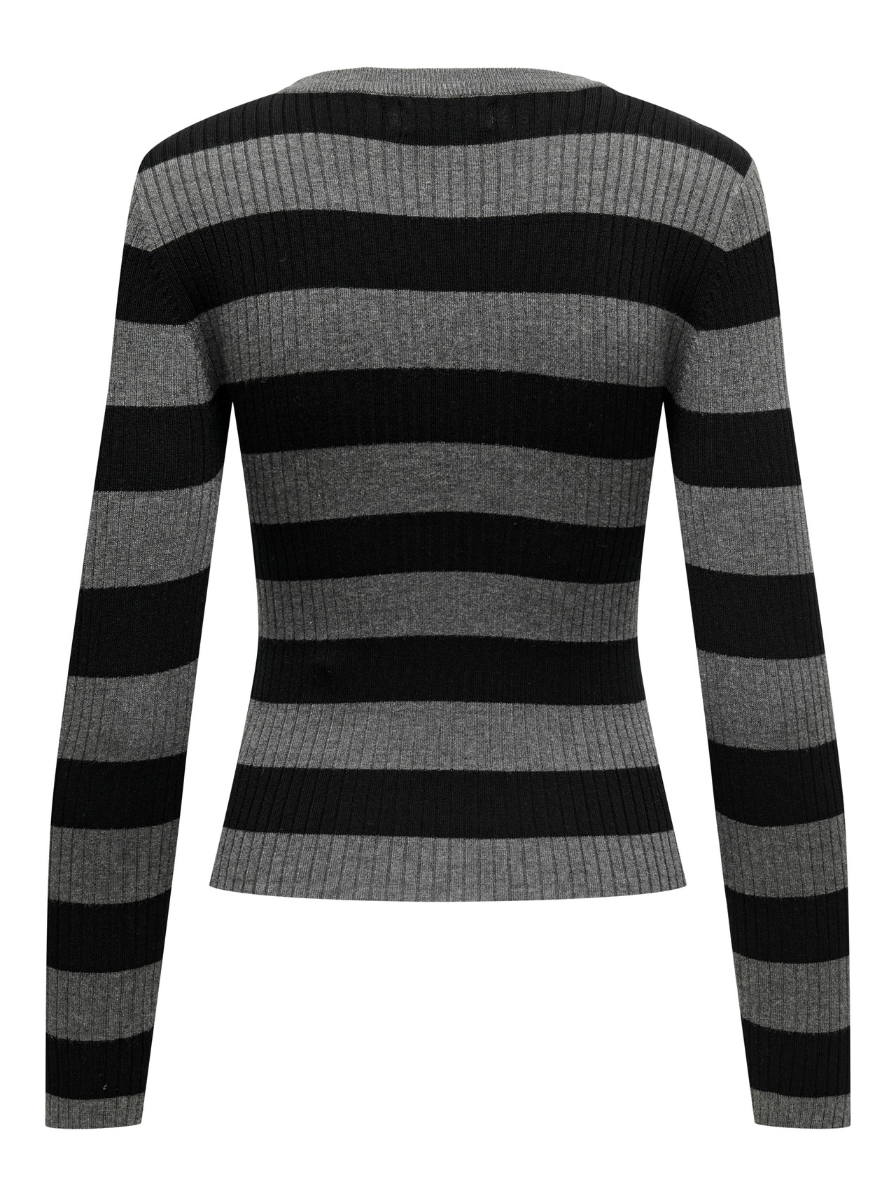 ONLY Eriti kõrge vöökohaga lõige Ümmargune kaelus Pullover -Dark Grey Melange - 15277223