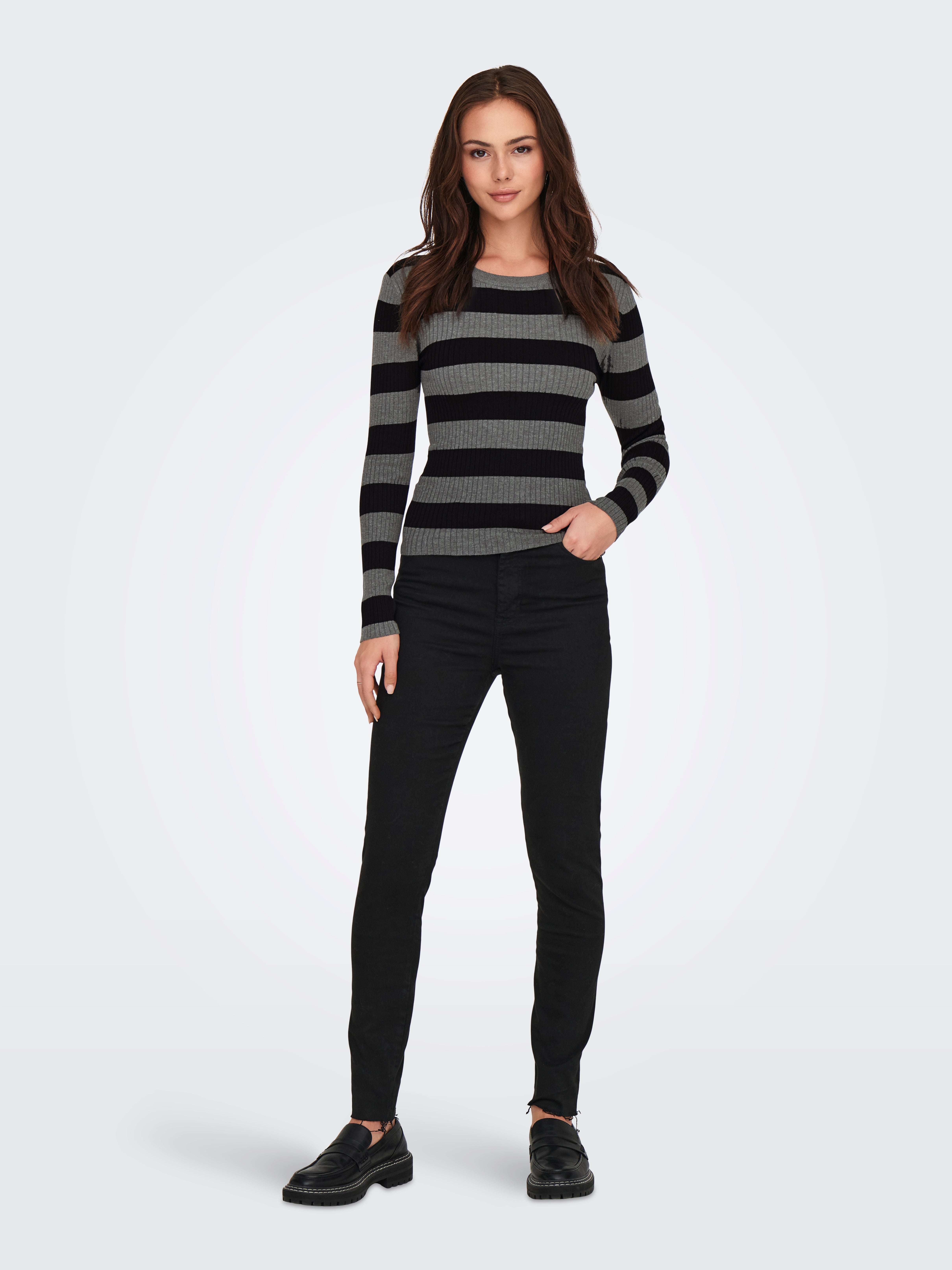[GROVE]★23SU PILLY JUMPER JDYPLUM Knitted pullover | Dark Grey | ONLY®