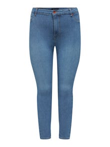 ONLY CARMila talla grande de cintura alta Jeans skinny fit -Light Blue Denim - 15277231