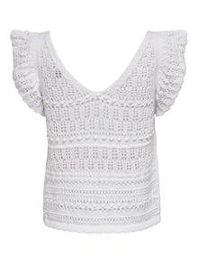ONLY Square neck Pullover -Cloud Dancer - 15277407