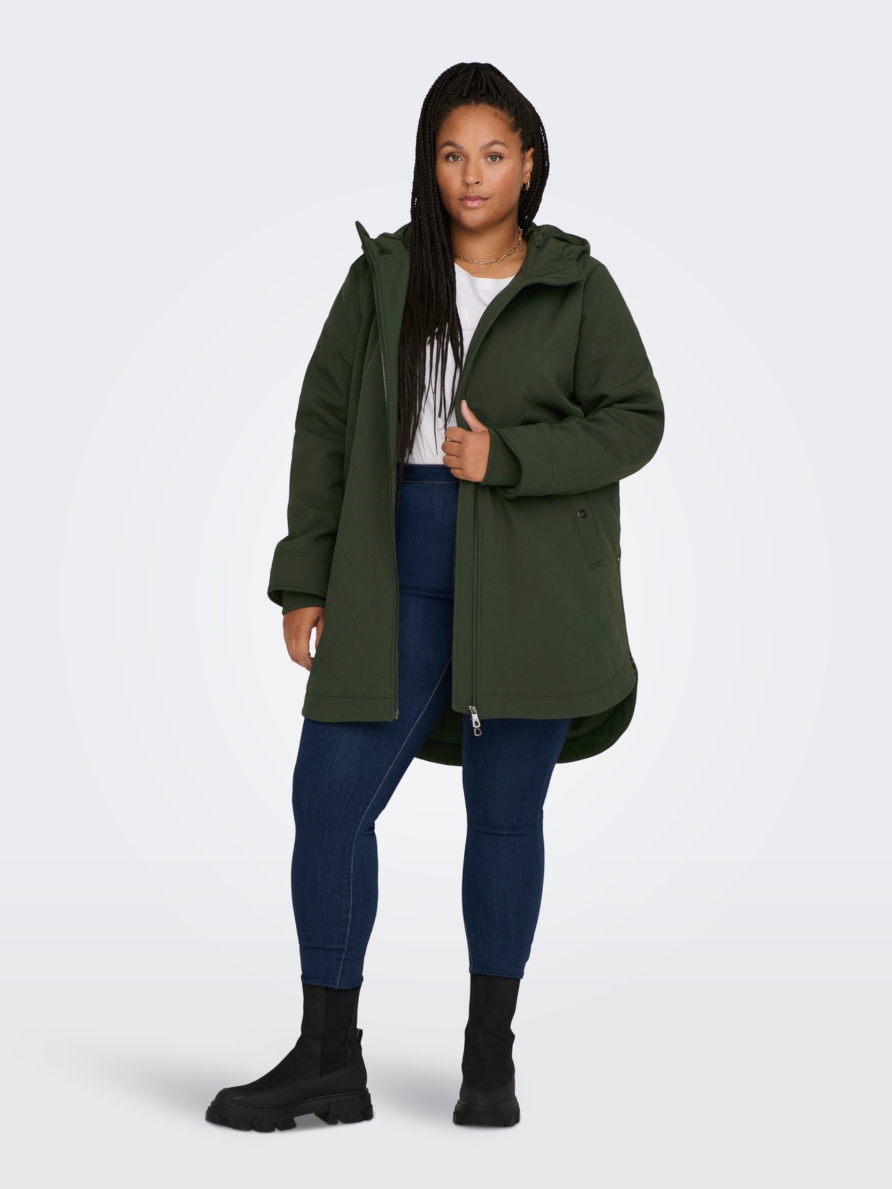 ONLY High neck Coat -Peat - 15277475