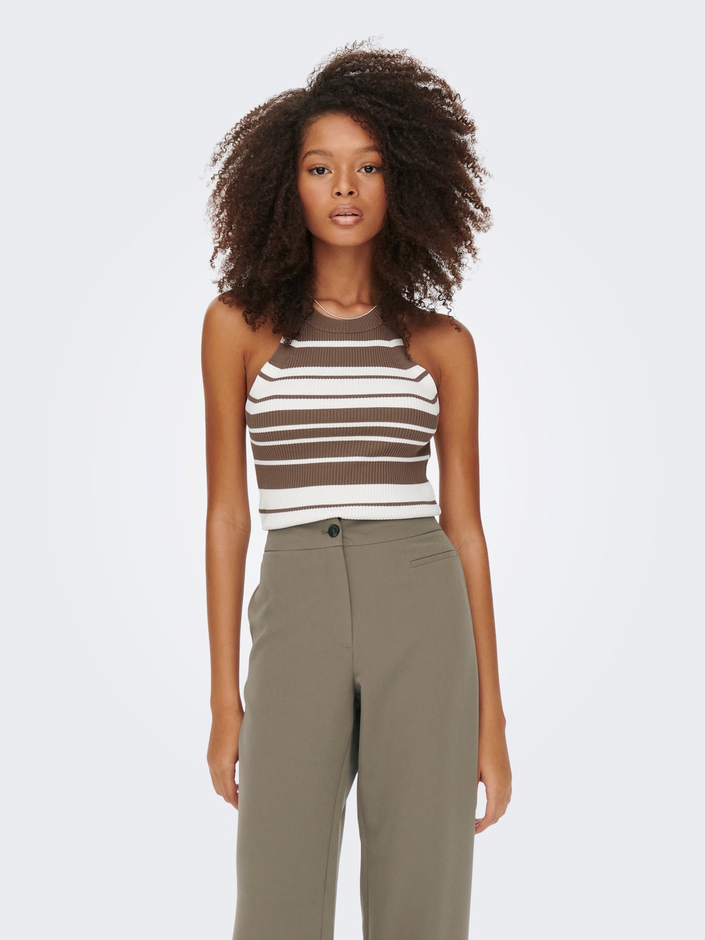 knitted halterneck top