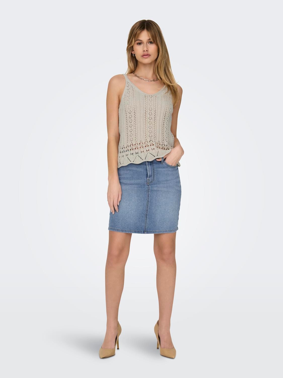 ONLY Knitted Top -Pumice Stone - 15277573