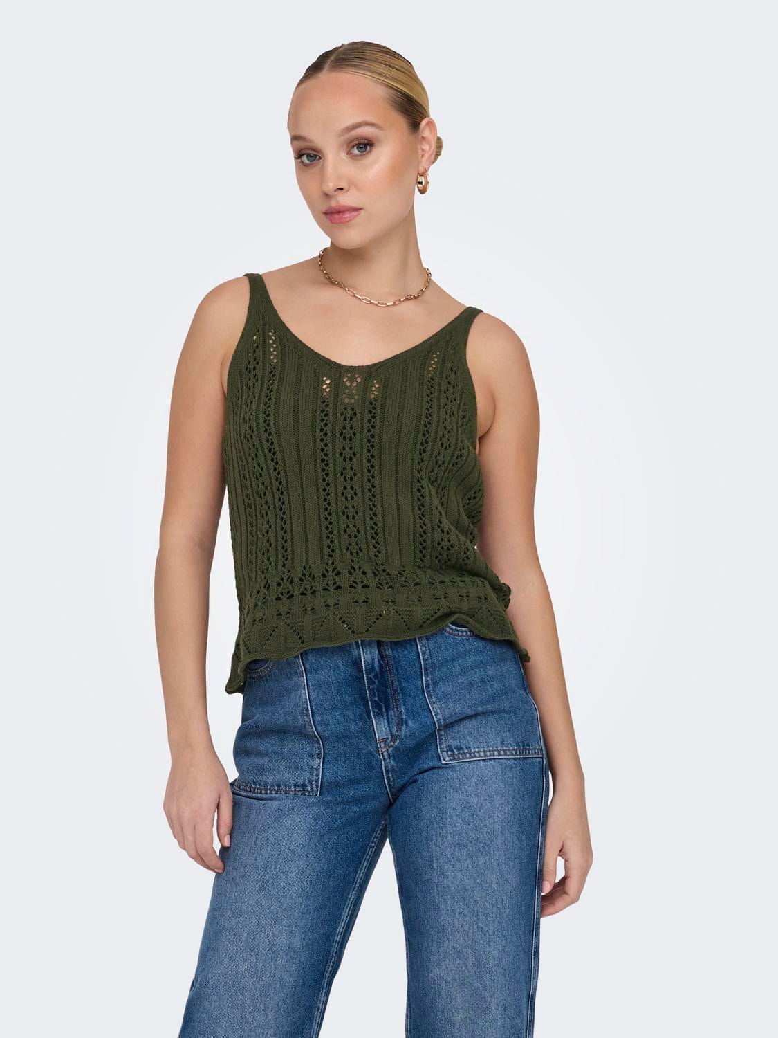 ONLY Knitted Top -Forest Night - 15277573