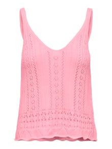 ONLY Mouwloos Gebreide top -Candy Pink - 15277573