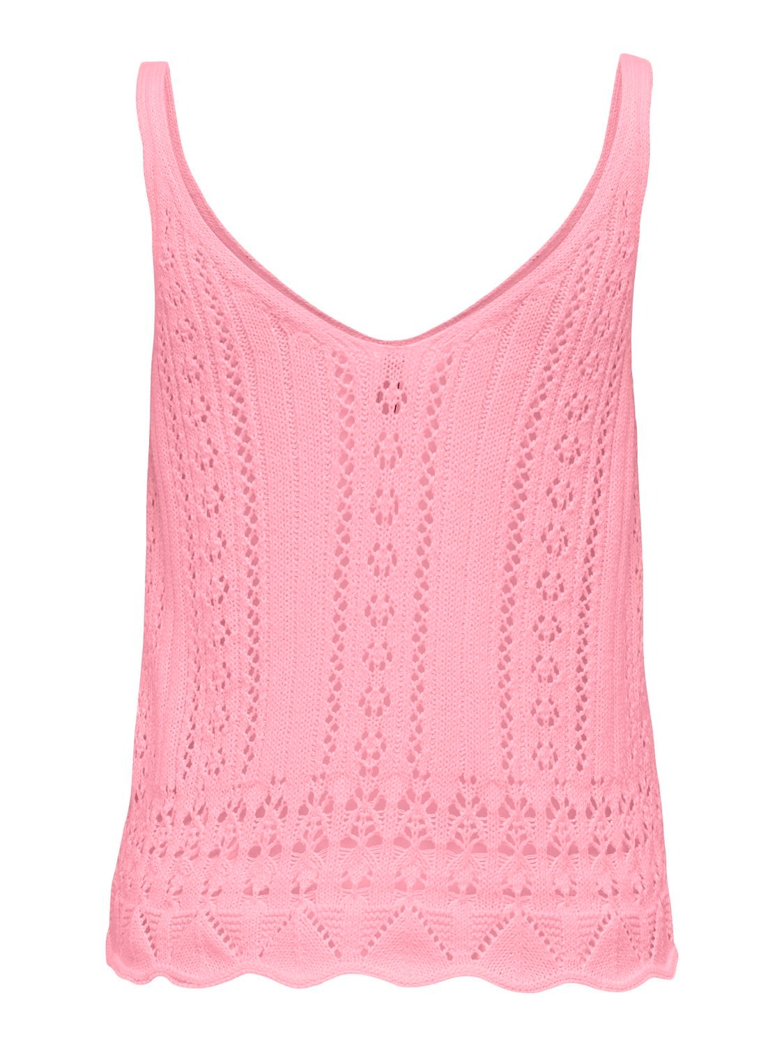ONLY Mouwloos Gebreide top -Candy Pink - 15277573