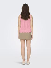 ONLY Regular Fit V-Neck Knit top -Candy Pink - 15277573