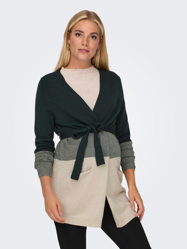 ONLY Mama Long Belt Knitted Cardigan - 15277707