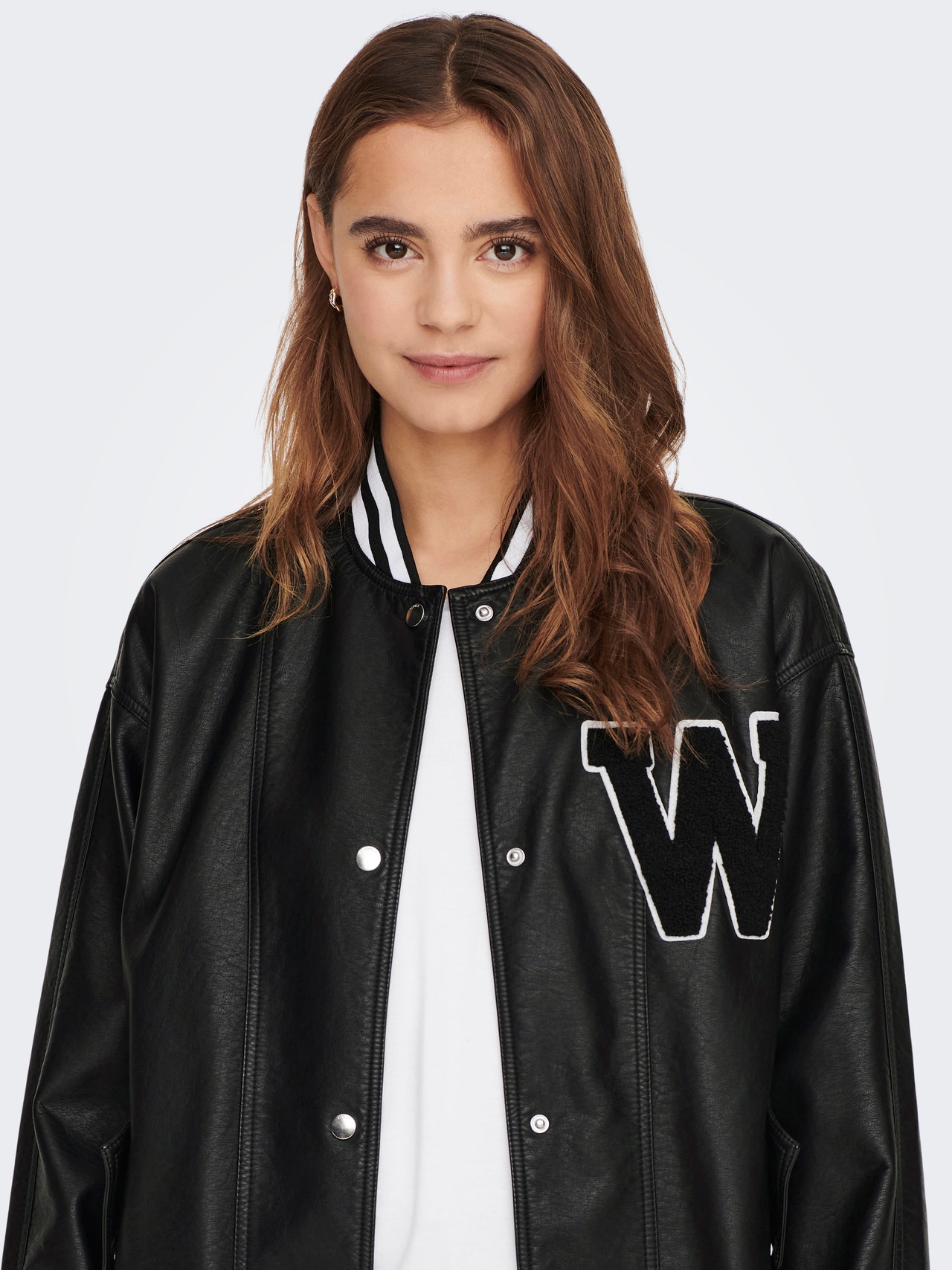 ONLY Faux leather bomber jacket -Black - 15277722