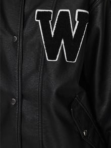 ONLY Faux leather bomber jacket -Black - 15277722