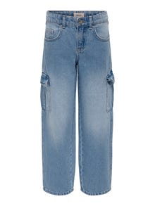 ONLY KOGHARMONY WIDE CARGO  CARROT Loose fit jeans -Light Blue Denim - 15277752