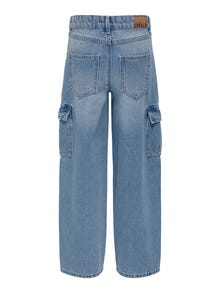 ONLY KOGHARMONY WIDE CARGO  CARROT Loose fit jeans -Light Blue Denim - 15277752