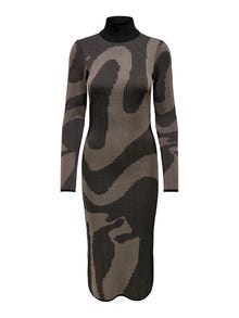 ONLY Midi mønsteret kjole -Black - 15277759