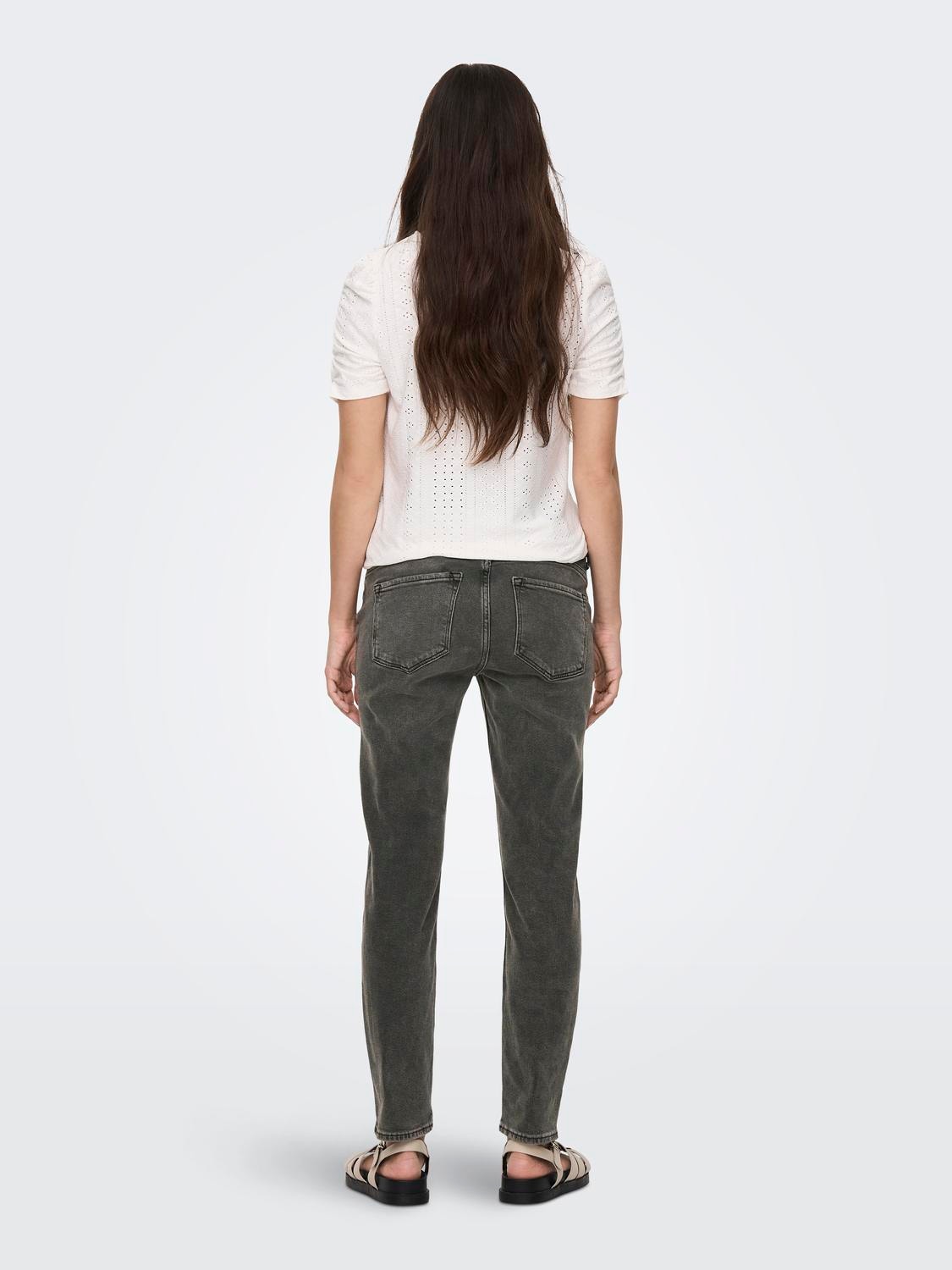 ONLY Straight fit High waist Jeans -Dark Grey Denim - 15277765