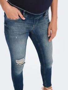 ONLY Skinny Fit Mid waist Jeans -Dark Medium Blue Denim - 15277775