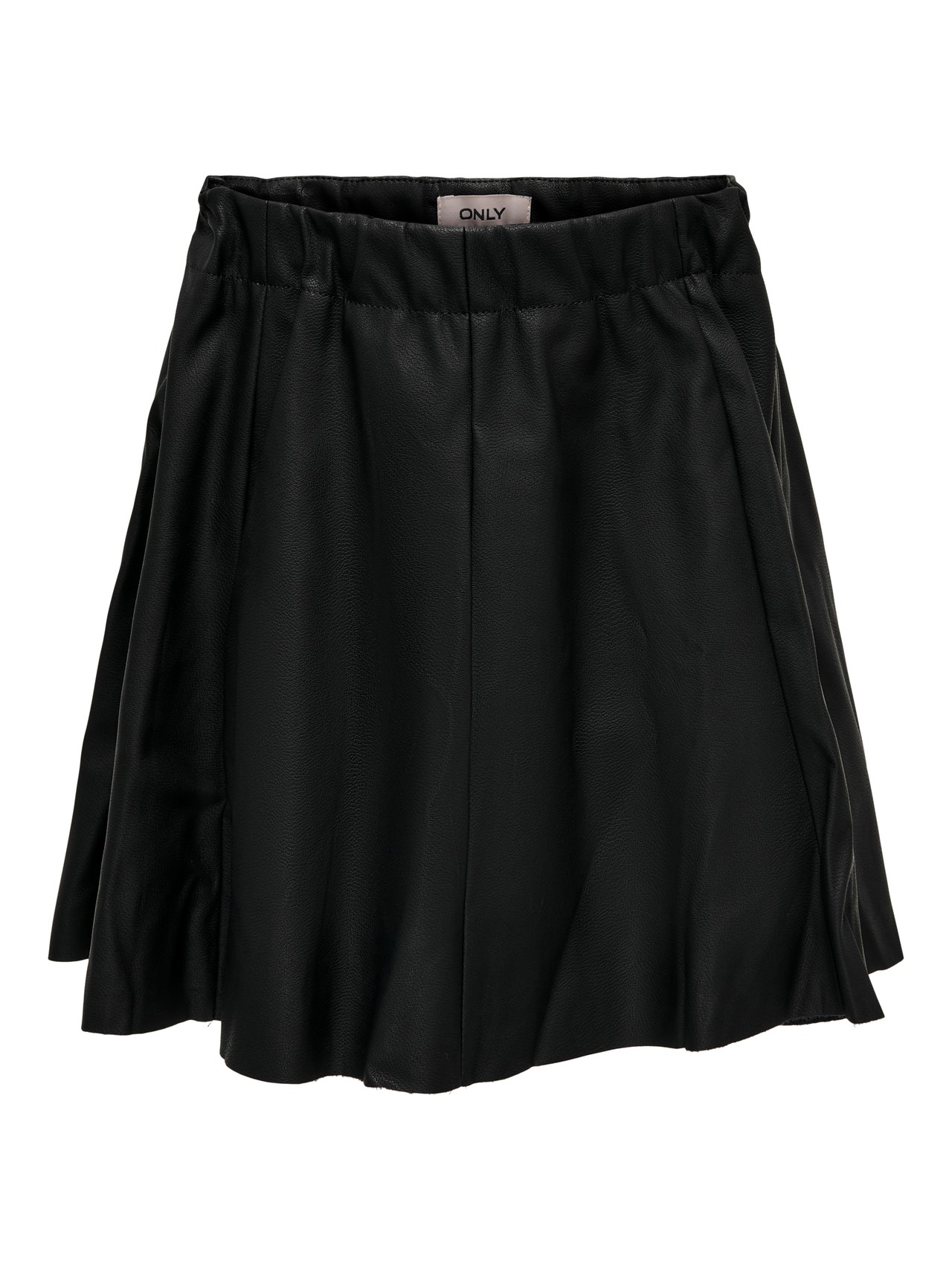 ONLY Faux Leather Skater Skirt -Black - 15277789