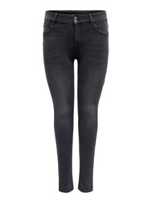 ONLY Curvy CarStorm Life HW Wide Skinny fit jeans -Washed Black - 15277792