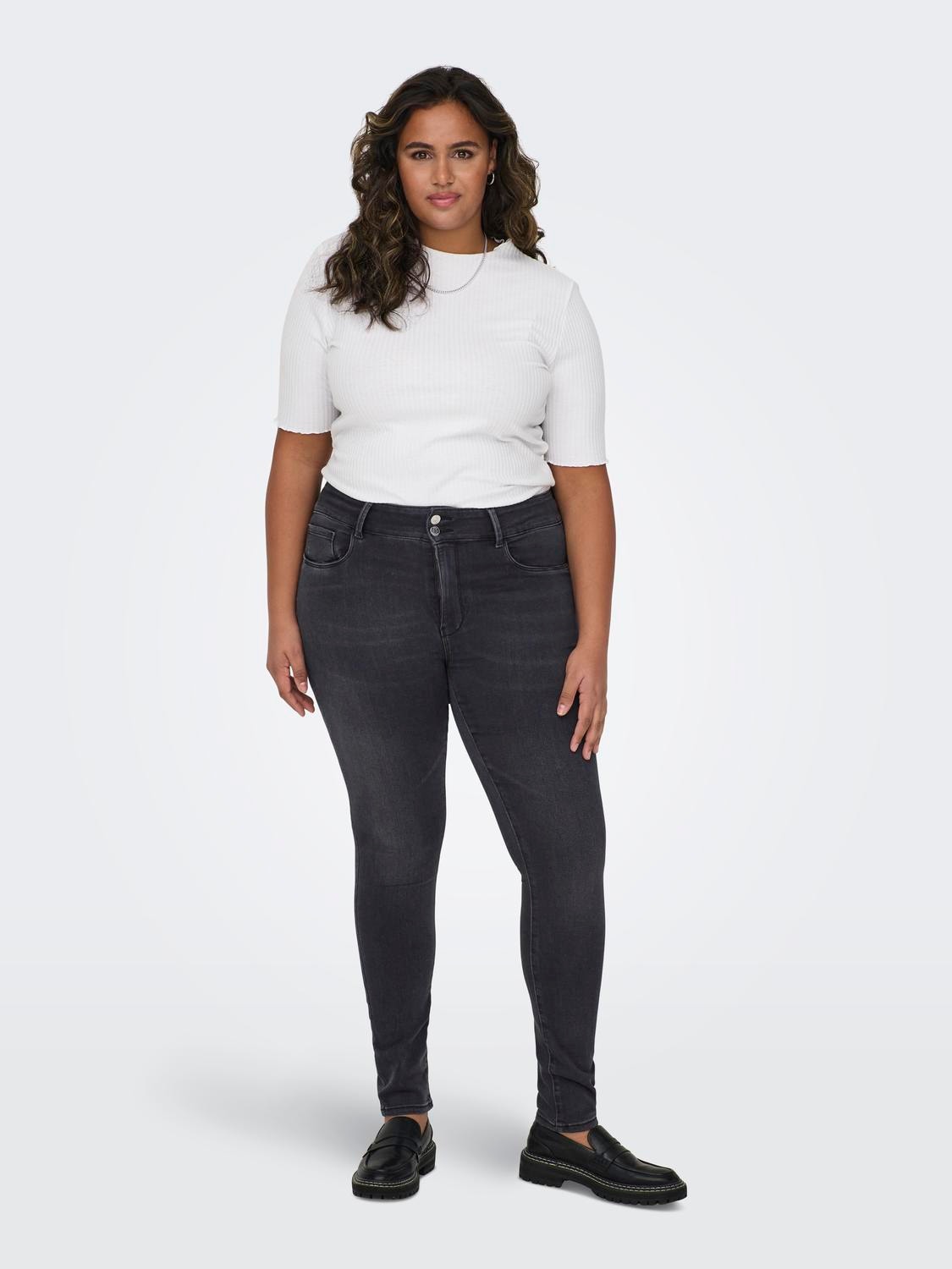 ONLY Skinny Fit High waist Jeans -Washed Black - 15277792