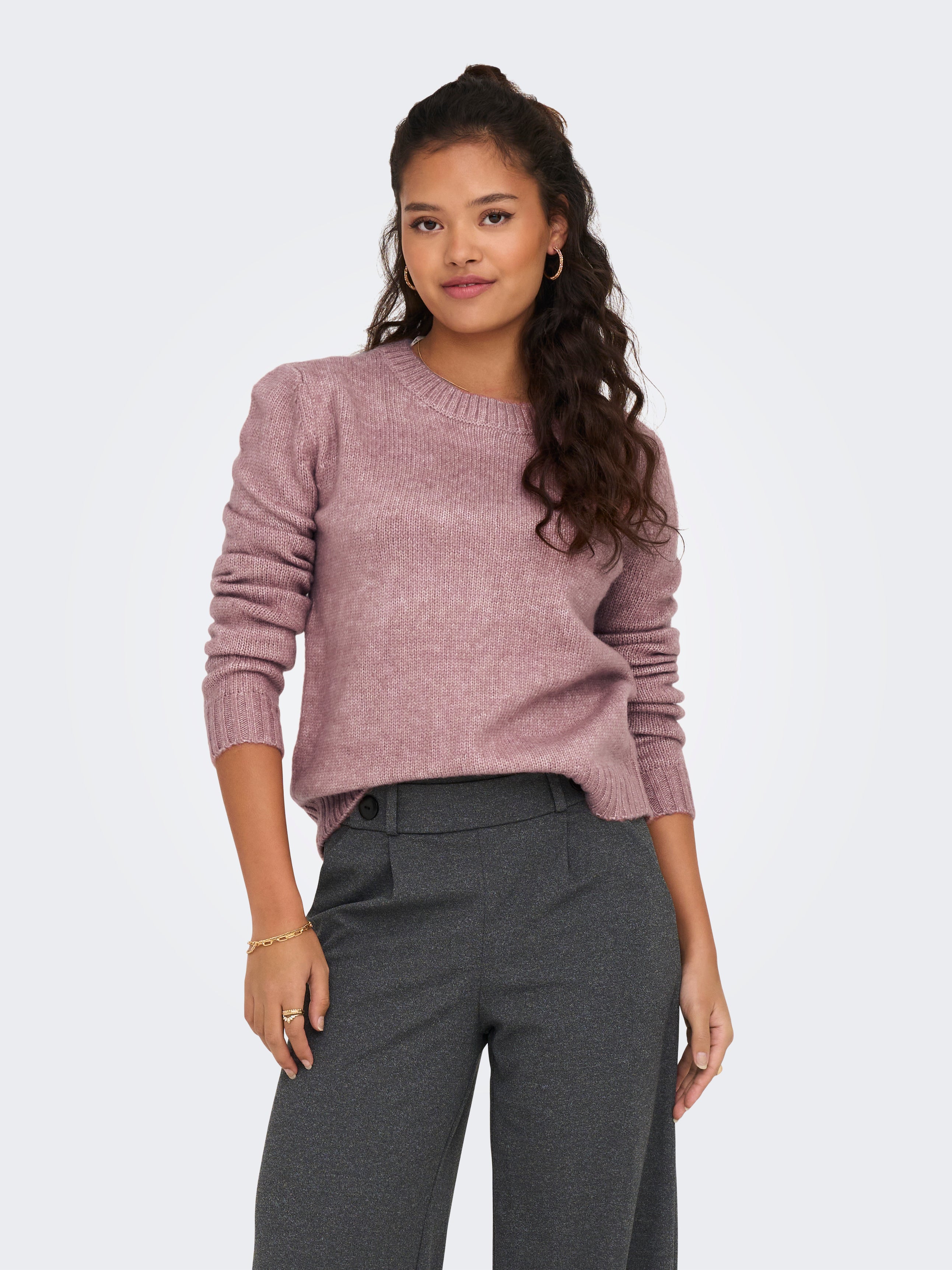 O-neck knitted pullover | Medium Purple | ONLY®