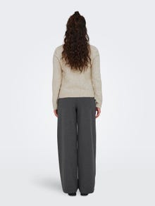 ONLY O-neck knitted pullover -Oatmeal - 15277866