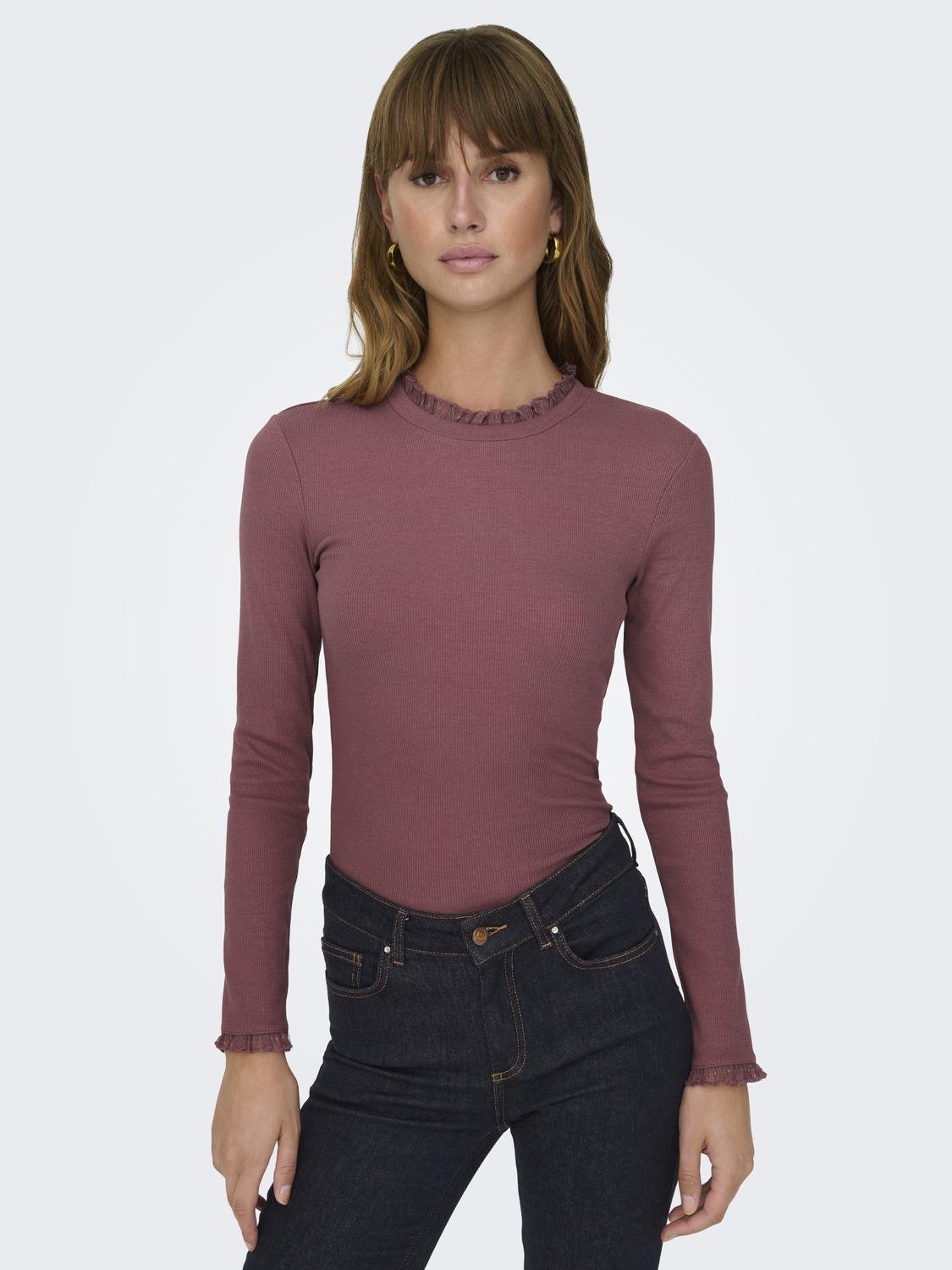 ONLY Long sleeved Top -Rose Brown - 15277888