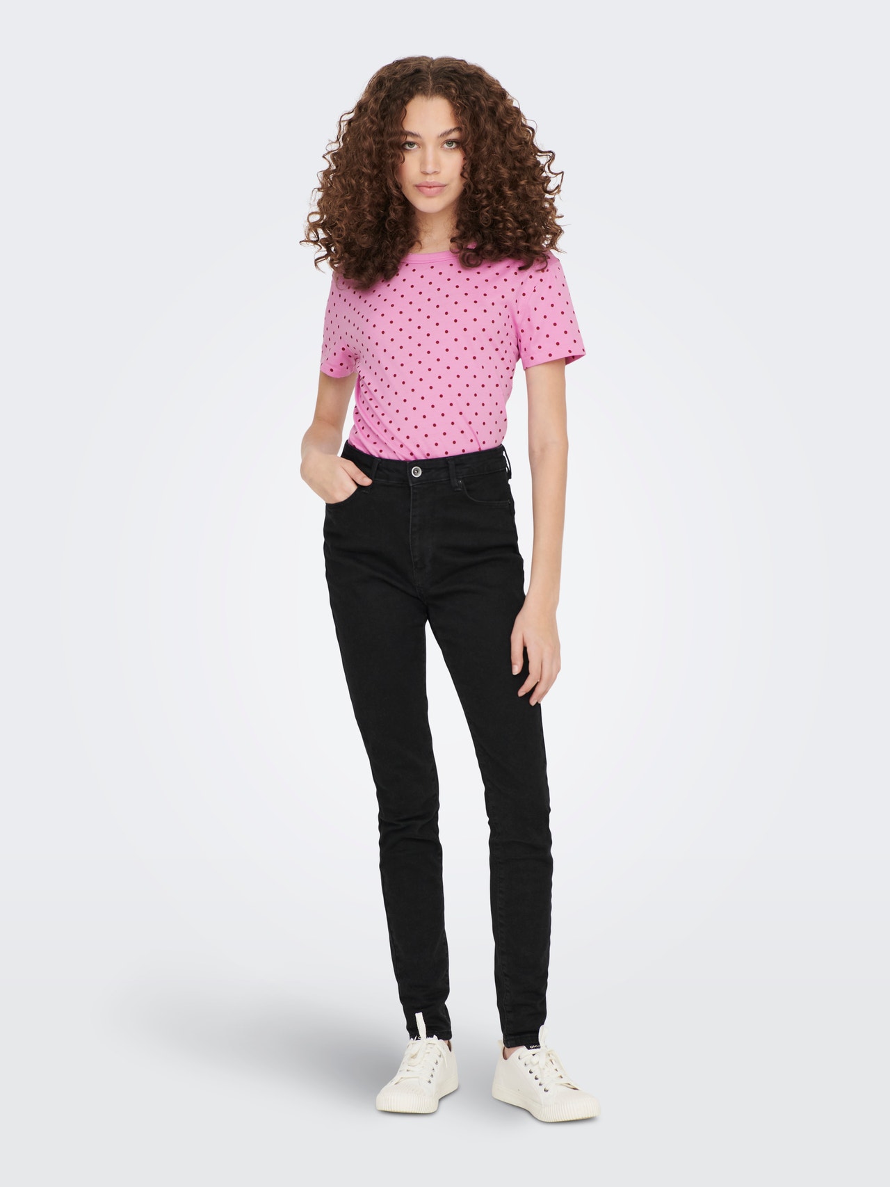 ONLY Dotted T-shirt -Cyclamen - 15277912