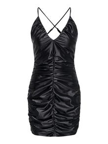 ONLY Vestido corto Corte regular Cuello en V -Black - 15277996