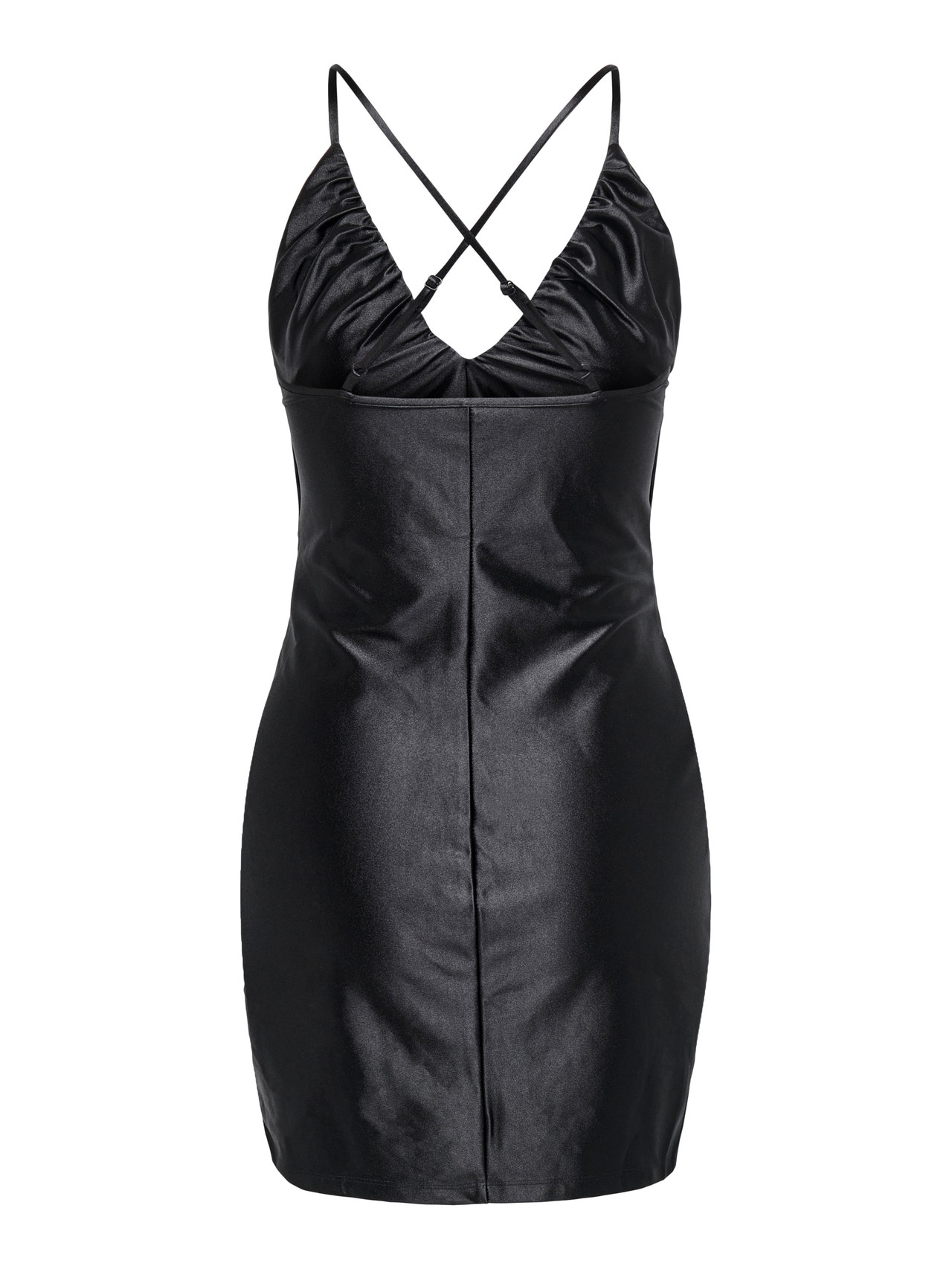 ONLY Normal geschnitten V-Ausschnitt Kurzes Kleid -Black - 15277996