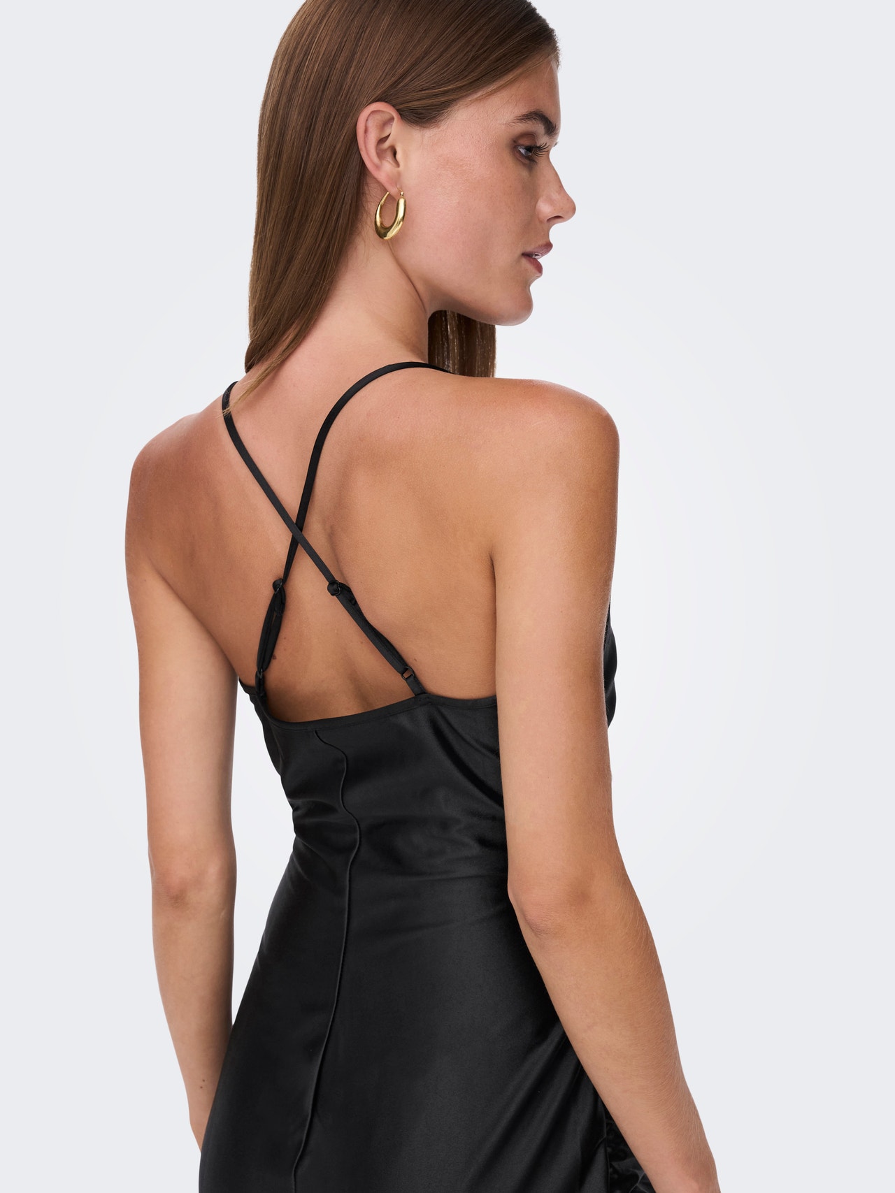 ONLY Normal geschnitten V-Ausschnitt Kurzes Kleid -Black - 15277996