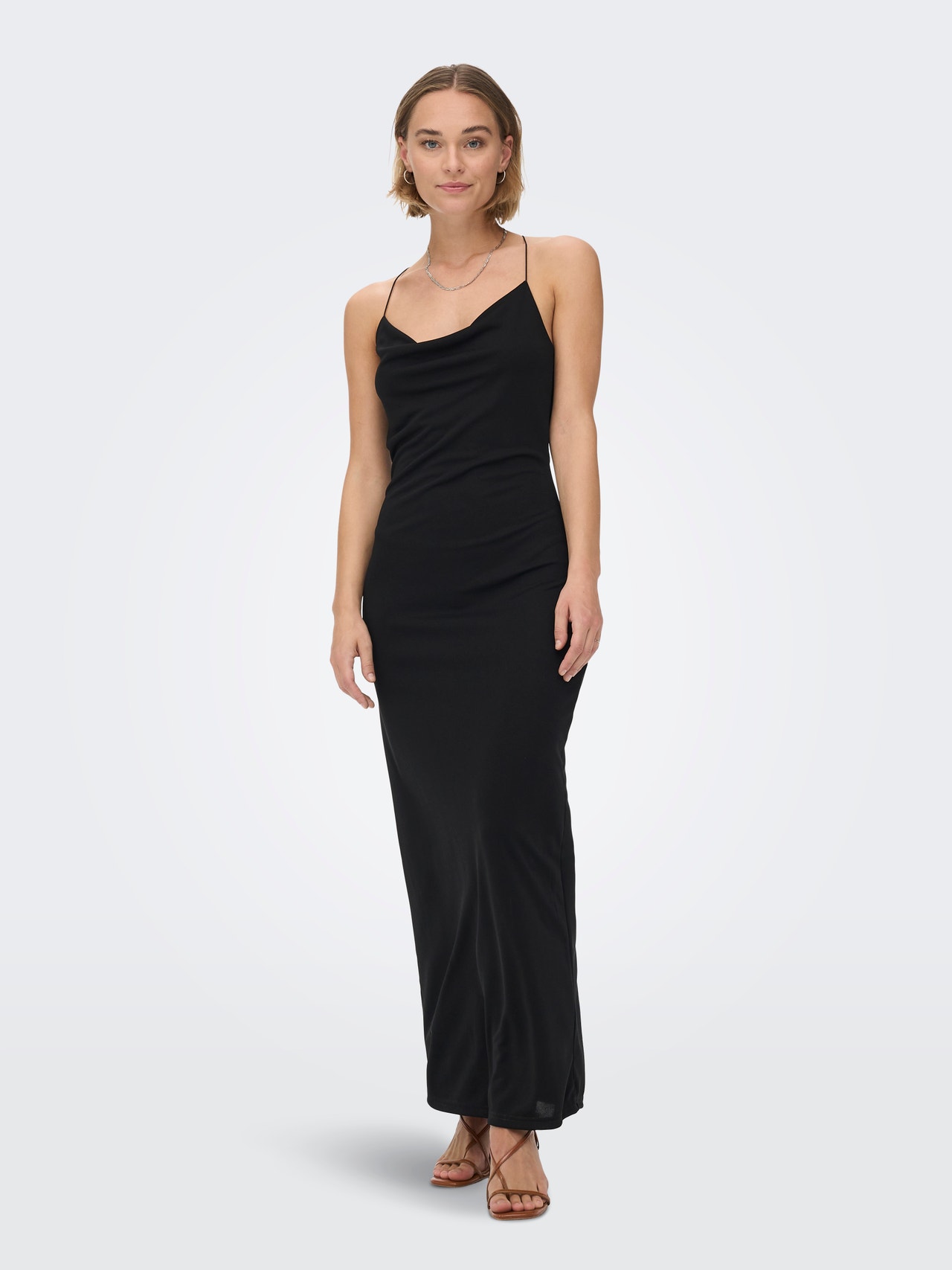 ONLY Normal geschnitten U-Ausschnitt Langes Kleid -Black - 15278006