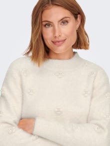 ONLY High neck Ribbed cuffs Pullover -Cloud Dancer - 15278037