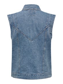 ONLY Gespreide kraag Denim top -Medium Blue Denim - 15278041