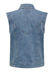 ONLY Veste en jean sans manches Col italien -Medium Blue Denim - 15278041