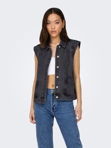 ONLY ONLKENNEDY Veste en jean sans manches -Washed Black - 15278041