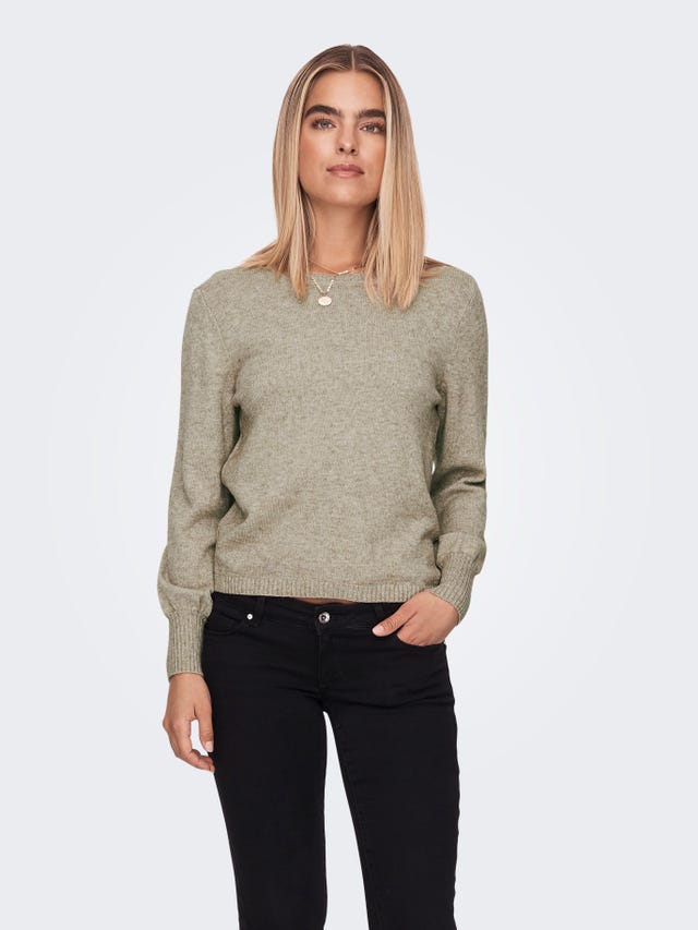 ONLY Round Neck Puff sleeves Pullover - 15278077